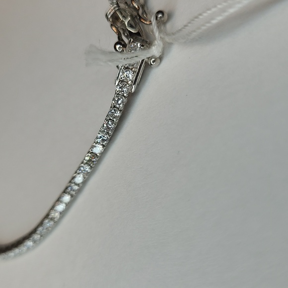 Stunning DIAMON TENNIS BRACELET  14K WHITE GOLD - Picture 6 of 8